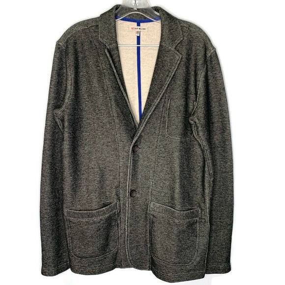 32 Bar Blues Men’s Heathered Black Cotton Terry Knit 2 Buttons Sport Coat S - Picture 1 of 11